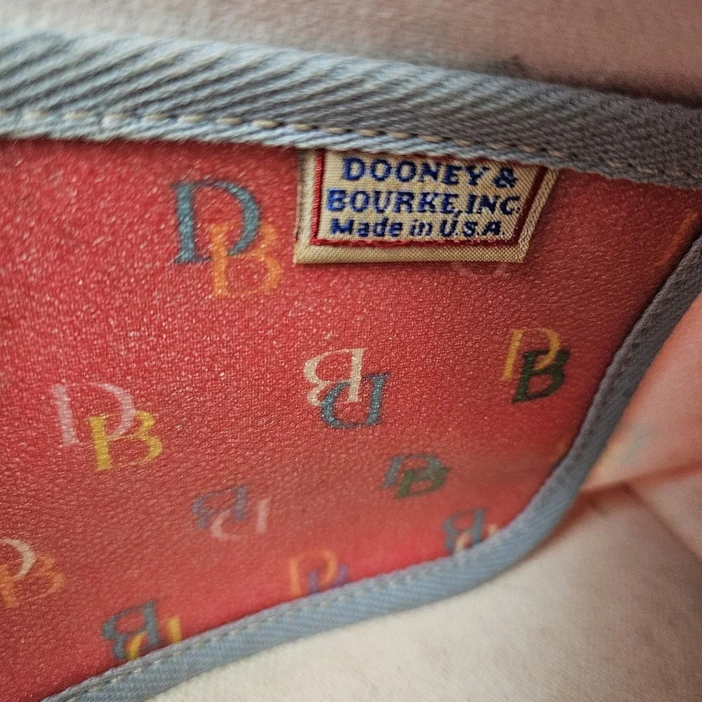 Vintage Dooney & Bourke Handbag Logo Red Rainbow Monogram IT Tassel Tote Satchel
